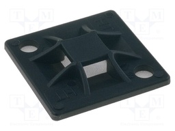 Screw down self-adhesive holder; polyamide; black; Ht: 3.7mm