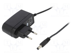 Power supply: switched-mode; 12VDC; 1A; Out: 5,5/2,1; 12W; Plug: EU