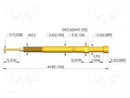 Test needle; screw-in
