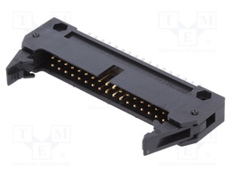 Socket; IDC; male; PIN: 34; straight; with ejector; THT; gold-plated