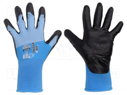 Protective gloves; Size: 9,L; blue; nitryl,polyester; Bee-Tough