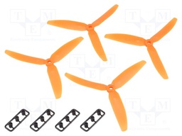 Propeller; orange; Pcs: 4; Kit: 2x CW + 2x CCW; Number of blades: 3