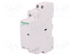 Contactor: 2-pole installation; NC + NO; 24VAC; 16A; DIN; ICT; 500V