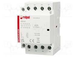 Contactor: 4-pole installation; 40A; 230VAC; NC x4; IP20; RXC40