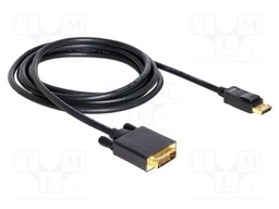 Cable; DisplayPort plug,DVI-D (24+1) plug; Full HD 1080p; 3m