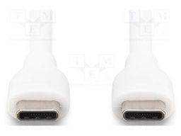 Cable; USB 2.0; USB C plug,both sides; nickel plated; 0.5m; white