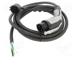 Cable: eMobility; 250V; 8kW; wires,Type 1; IP44; 5m; 32A; -30÷50°C