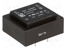 Transformer: encapsulated; 0.5VA; 230VAC; 15V; 33mA; Mounting: PCB