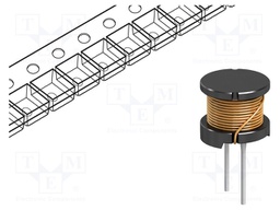 Inductor: wire; THT; 150uH; 1.76A; 175mΩ; ±10%; Ø12.5x10.8mm; 100kHz