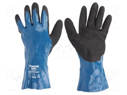 Protective gloves; Size: 10,XL; blue; nitryl,nylon; Oil Guard
