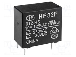Relay: electromagnetic; SPST-NO; Ucoil: 5VDC; 10A; 10A/250VAC; PCB