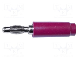 Plug; 4mm banana; banana 4mm plug; 15A; 1kVAC; red; 42.13mm; screw
