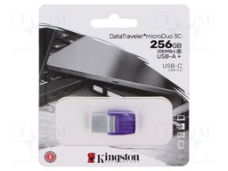 Pendrive; USB 3.2 Gen 1; 256GB; R: 200MB/s; violet; USB A,USB C