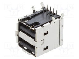 USB Dual Stacked A Conn L/F black