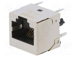 Socket; RJ45; PIN: 8; gold-plated; Layout: 8p8c; on PCBs; THT