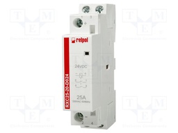 Contactor: 2-pole installation; 25A; 24VDC; NO x2; IP20; RXC25