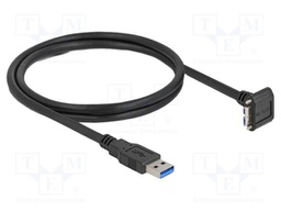 Cable; USB A plug,USB B micro plug angle; 1m; black; 26AWG,27AWG