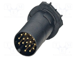 Connector: M12; contact insert; PIN: 17; 30V; straight; THR; A code