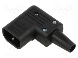 IEC Power Connector, IEC C14 Plug, 15 A, 250 VAC, Screw, Cable Mount, 4736 Series
