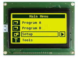 Display: LCD; 128x64; yellow-green; 93x70mm; LED; Touchpad: none; 5V