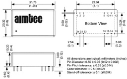 Converter: DC/DC; 5W; Uin: 18÷72V; Uout: 5VDC; Iout: 1A; DIP24; 17g