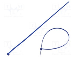 Cable tie; with metal; L: 450mm; W: 4.6mm; polyamide; 215N; blue