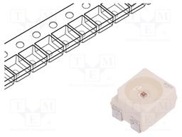 LED; SMD; 3528,PLCC4; amber; 1210÷2420mlm; 355÷900mcd; 3.4x3x2.1mm