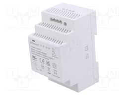 Power supply: switched-mode; for DIN rail; 60W; 24VDC; 2.5A; OUT: 1