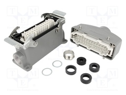 Connector: HDC; male + female; S-E; PIN: 24; 24+PE; size 24B; metal