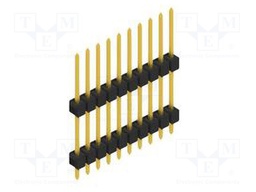 Connector: pin strips; pin header; male; PIN: 10; 2.54mm; THT; 1x10