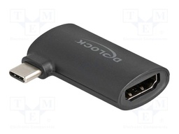 Adapter; HDMI socket,USB C plug 90° left/right; black