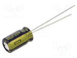 Capacitor: electrolytic; low impedance; THT; 68uF; 35VDC; ±20%