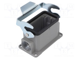 Enclosure: for HDC connectors; size D10B; with latch; angled