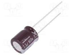 Capacitor: electrolytic; low impedance; THT; 3.3uF; 160VDC; ±20%
