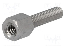 Screwed spacer sleeve; Int.thread: UNC4-40; 5mm; Ext.thread: M3