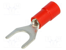 Fork terminal; M6; Ø: 6.2mm; 0.25÷1.5mm2; crimped; for cable; red