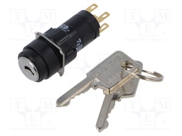 Switch: rotary with key; 16mm; Stabl.pos: 2; NC + NO; Pos: 2; 51