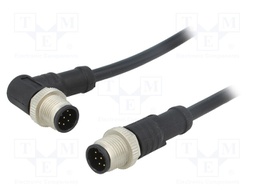 Cable: for sensors/automation; PIN: 8; M12-M12; 1m; plug; plug; 30V
