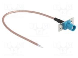Cable; 200mm; Fakra Z male,cables; transparent; Øcable: 2.6mm; 50Ω