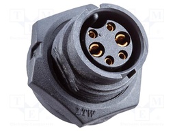 Socket; Connector: circular; size B; female; PIN: 4; bayonet; 5A