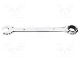 Wrench; combination spanner,with ratchet; 17mm; L: 213mm