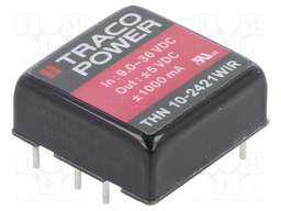 Converter: DC/DC; 10W; Uin: 9÷36V; Uout: 5VDC; Uout2: -5VDC; 1"x1"