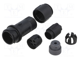 Connector: circular; plug; male; PIN: 4; w/o contacts; for cable