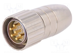 Connector: M23; plug; PIN: 6; male; soldering; for cable; straight
