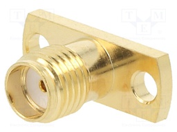Socket; SMA; female; straight; soldering; for panel mounting