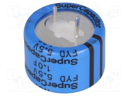 Capacitor: electrolytic; 1F; 5.5VDC; ESR: 35Ω; THT; -20÷+80%