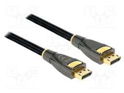 Cable; DisplayPort plug,both sides; textile; DisplayPort 1.2