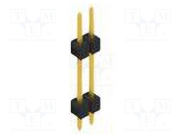 Connector: pin strips; pin header; male; PIN: 2; 2.54mm; THT; 1x2