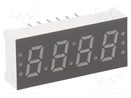 Display: LED; 7-segment; 7.6mm; 0.3"; No.char: 4; red; 24÷48mcd