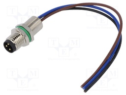 Connector: M8; male; PIN: 3; straight; for panel mounting; socket